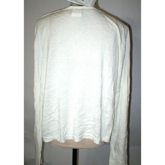 New NWT $395 Womens Max Mara Marina Rinaldi Cardigan Sweater M White Black Italy - Picture 3 of 12